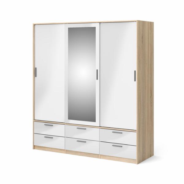 Line Wardrobe with 3 doors + 6 drawers
